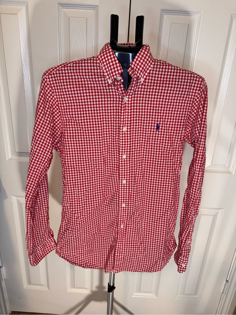 Ralph Lauren Red and White Gingham Button-Down Shirt